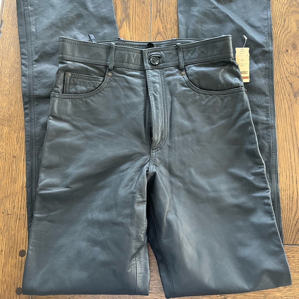 100% Real Leather Women’s Pants- High Waisted